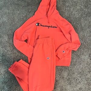 Champion Coral Track Pants & Hoodie Set